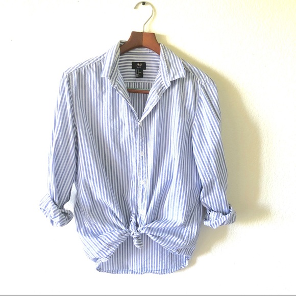 H&M Tops - H&M • striped boyfriend button up top